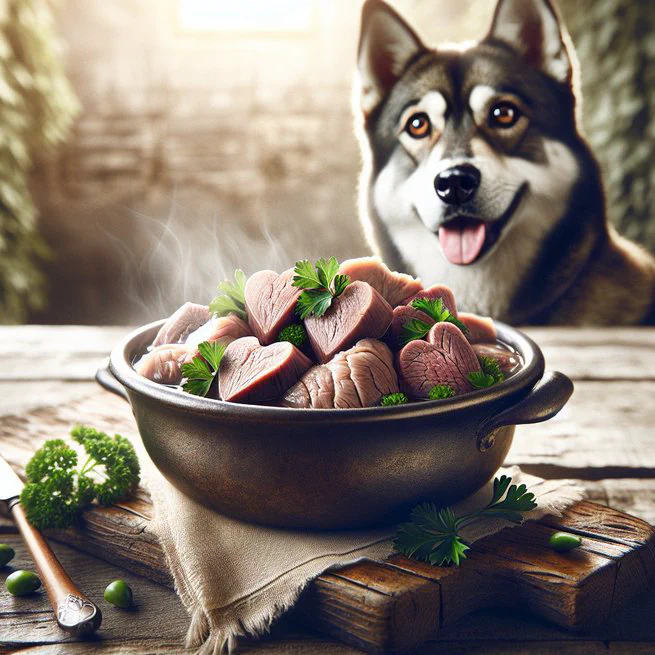 Boiled Beef Heart for Dogs